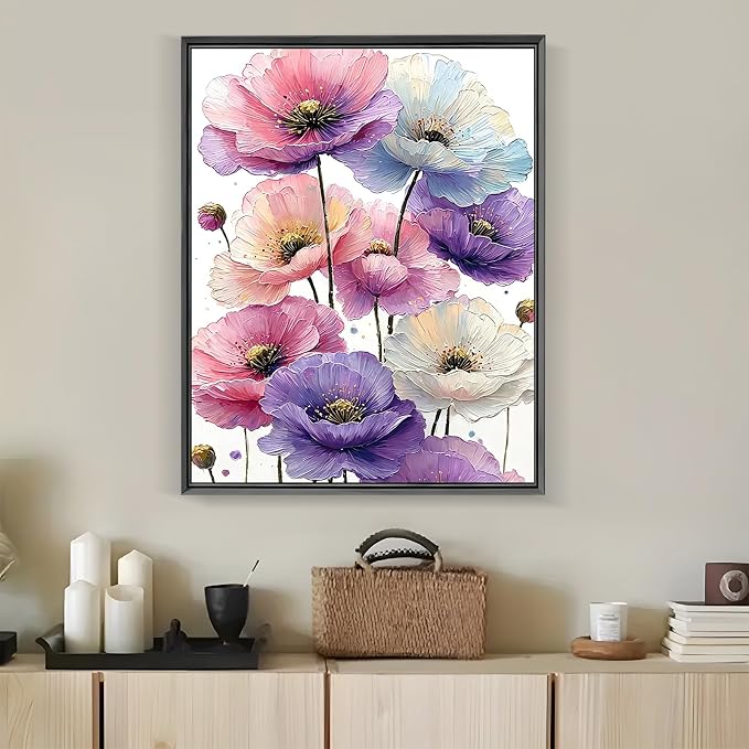 LKHMVCA Flower Daisy Paint by Number Kits for Adults, DIY Paint by Numbers Kits for Adults Beginners Without Frame, Acrylic Paint Canvas Painting Kits Art for Home Decor 16x20 Inch