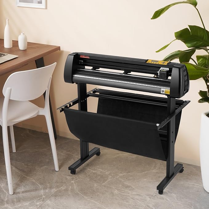 VEVOR Vinyl Cutter Machine 34 inches Bundle Manual Vinyl Plotter Cutter | For Cutting Multiple Materials, with Signmaster Software for Design and Cut, with Supplies and Tools, Monochrome, Black