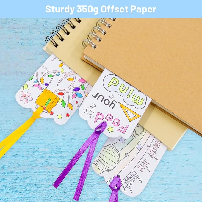 WorldBazaar Color Your Own Bookmarks 60 Pcs