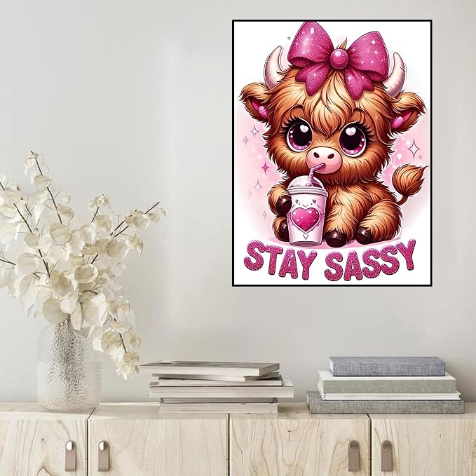 HHMATITS Cow Diamond Art Kits for Adults - Diamond Painting Kits 12x16Inch