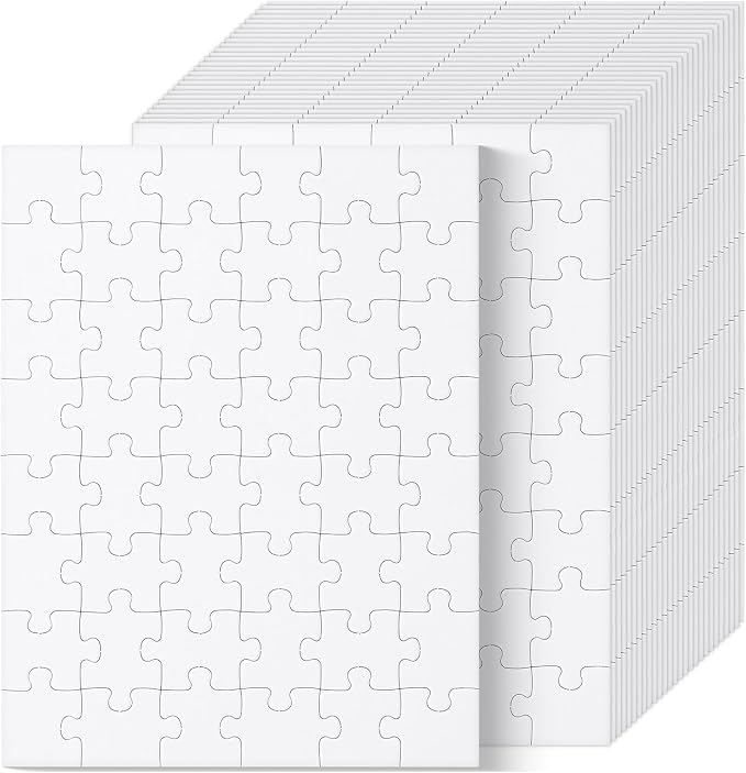 Mr. Pen- Blank Puzzle, 36 Pack, 48 Pieces/Pack, 8.5" x 11", White
