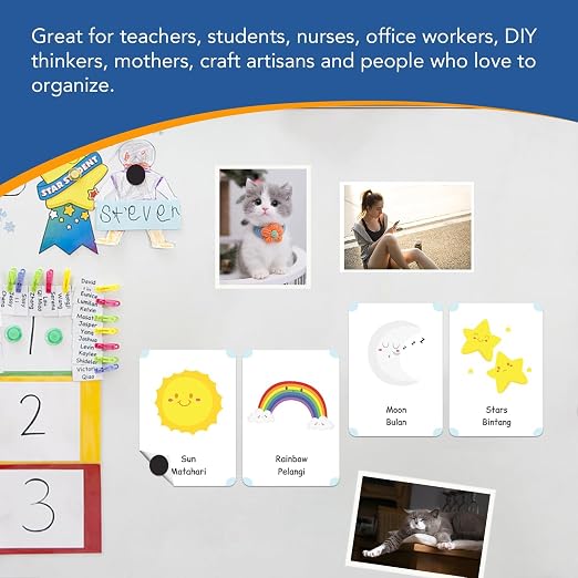 DIYMAG Magnets with Adhesive Backing, 80P Flexible Fridge Magnetic Dots