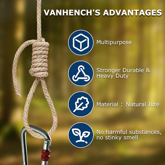 Vanhench Jute Twine Rope 4mm X 120FT | For Crafts Projects Cat Scratcher Scratching Post Tree Gift Wrapping Arts Home Decoration Packing Material Christmas