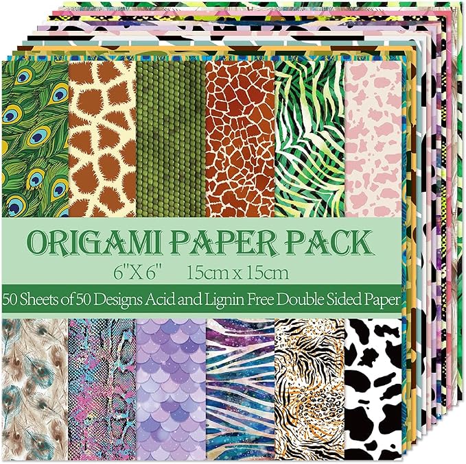 6x6" Origami Paper,100Sheets Double Sided Colored Paper,Square Craft Paper