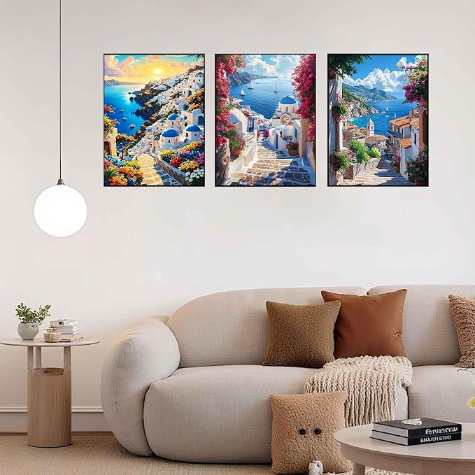 Ycydilirab 6 Pack Diamond Art Kits for Adults,Seaside Scenery 5D Diamond Painting Kits for Adults, DIY Gem Painting Perfect for Gifts and Home Wall Decor 10x12inch