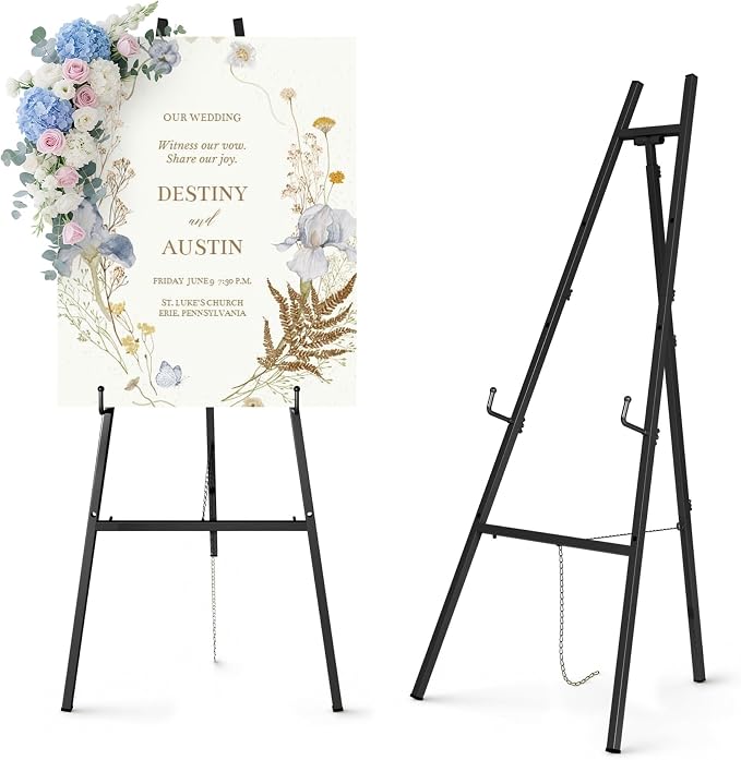 Ndsox Black Easel Stand for Sign, 4-Tier Adjustable Easel Display Stand