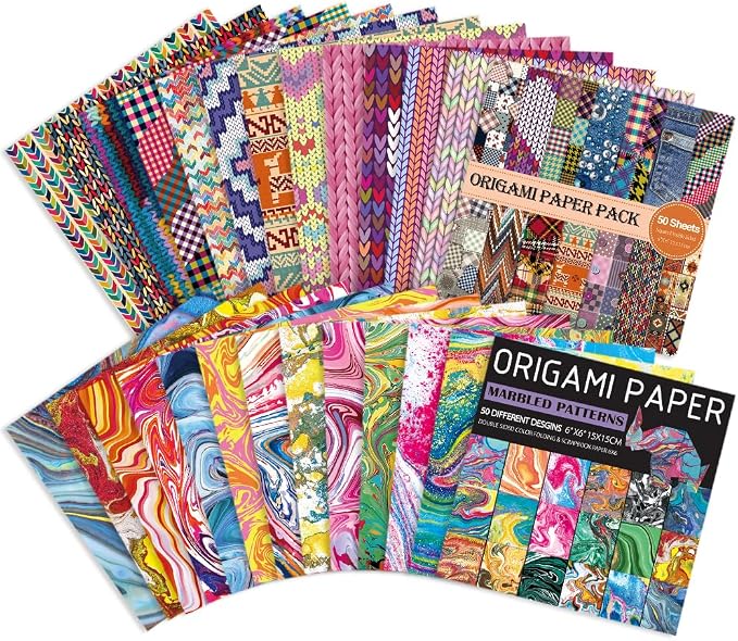 6x6" Origami Paper,100Sheets Double Sided Colored Paper,Square Craft Paper