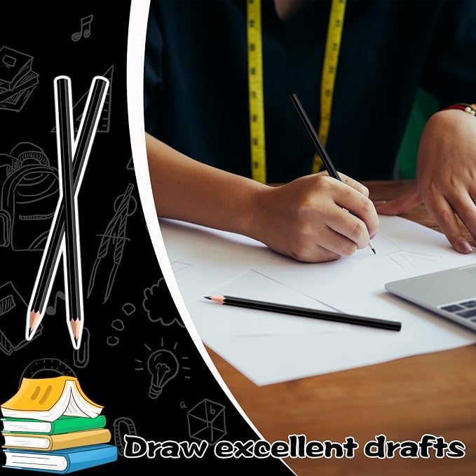 36 Pack Black Colored Pencils for Kids, Pre-sharpened Art Pencils Back to School Supplies Set, Drawing Sketching Pencils for Students, Teachers, Classroom