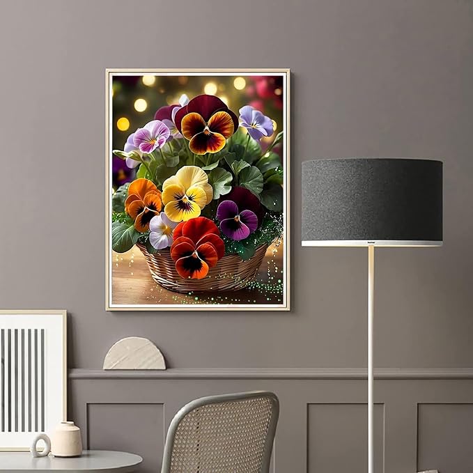 NZNANCHU DIY Paint by Numbers for Adults,Painting by Number Kits on Canvas,Color by Numbers for Beginner,Gifts Decor for Home Wall Room (flower2)