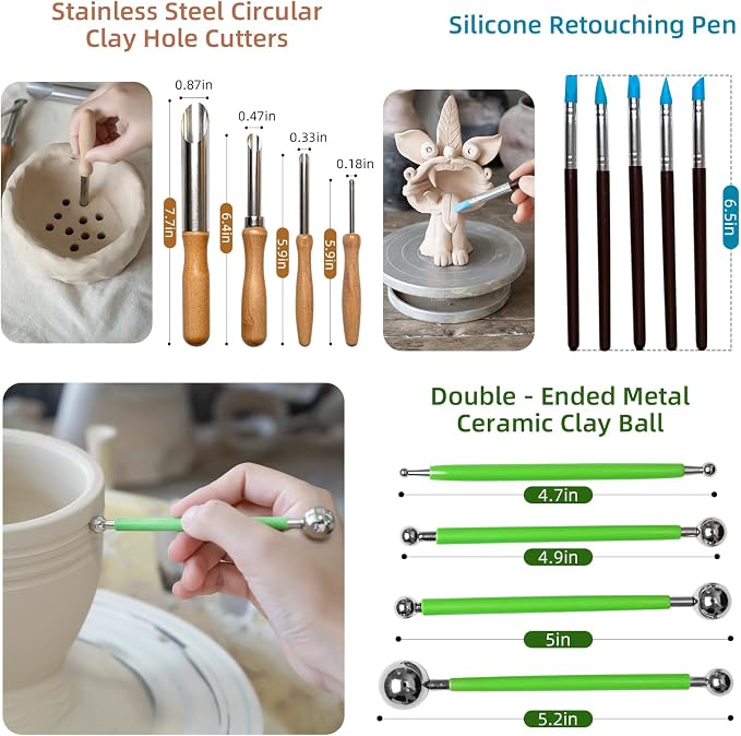 42 PCS Clay Tool, Clay Sculpting Tools Kit, Pottery Tools Can be Used for Stippling, Carving, Molding, and Shaping Clay Crafts, for Beginners, Hobbyists, Artists