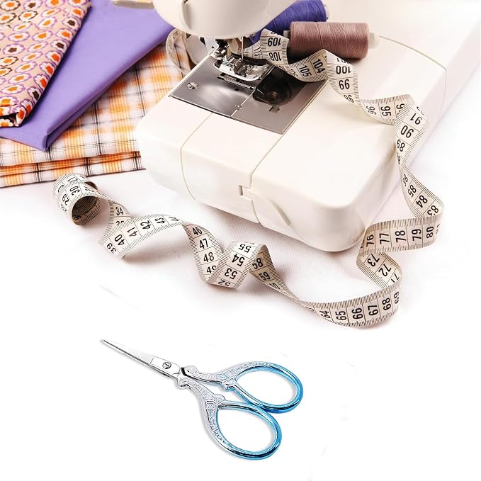 Small Sewing Scissors 3.6Inch Scissors with Leather Scissor Cover | Embroidery Scissors Stainless Steel Sharp Dressmaker Shears Scissor for Needlework DIY Craft Thread Cutting Multi Purpose