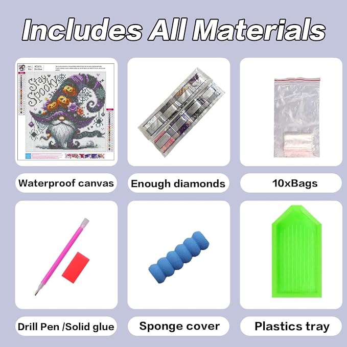 HHMATITS Halloween Diamond Art Kits for Adults 12X12Inch