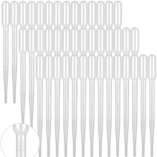 moveland 100 PCS 3ML Dropper Pipettes Essential Oil Transfer for Crafting | Calibrated Scale, Soft Flexible Tip, Food-Grade Leak-Proof, Disposable, No Cross-Contamination for Science Experiments, DIY