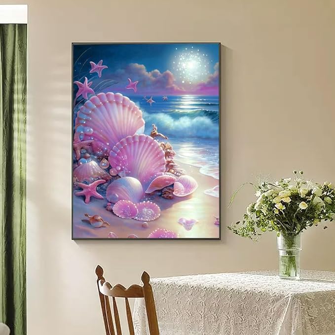 Diamond Art Kits for Adults,Beach Diamond Painting Kits for decor 12x16Inch | Dorwendis Beach Scenery Diamond Painting Kits for Beginners, DIY 5D Full Round Drill Gem Arts for Home Wall Decor 12x16 Inch