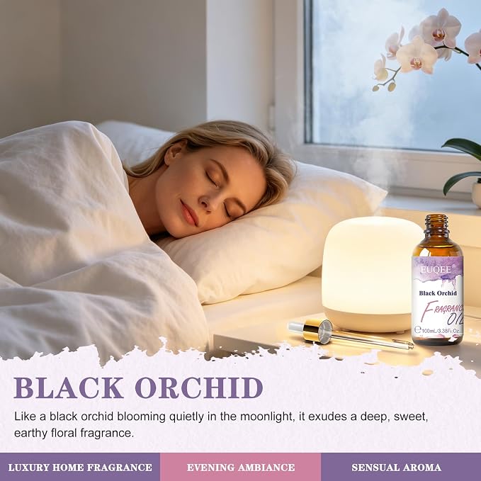 EUQEE Black Orchid Fragrance Oil 100ML/3.38 Fl Oz Floral Scent for Diffuser