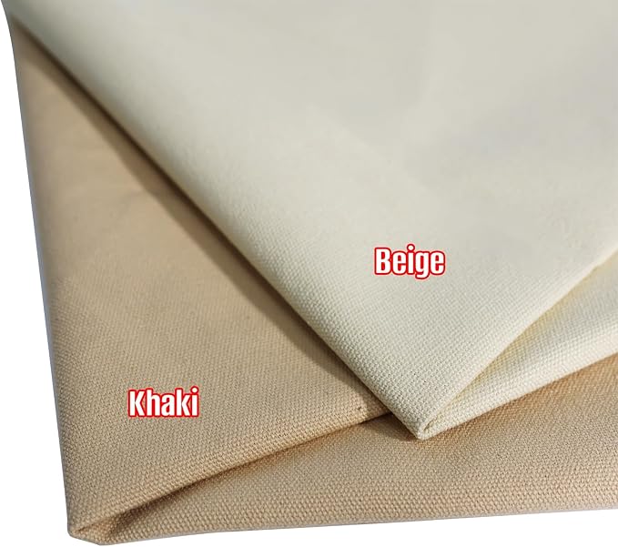10oz Heavy Duty Cotton Canvas Fabric 60" x 40", Thick Cotton Duck Cloth for Painting, Sewing, Crafts, Tote Bags, Embroidery, Home Decor, Drop Cloth (Beige)