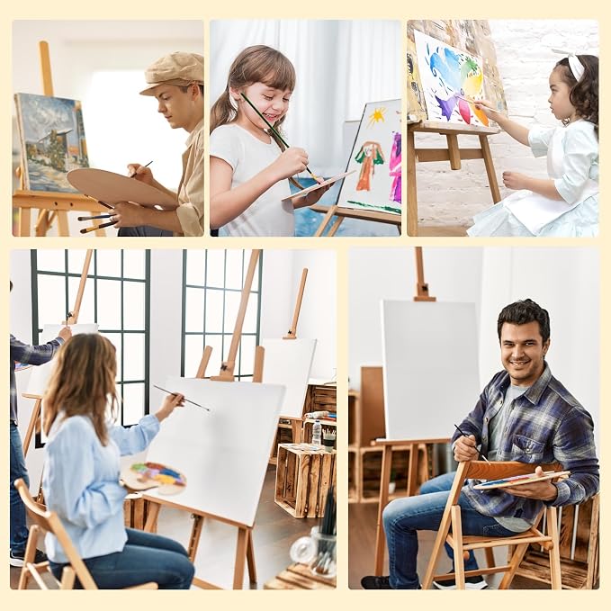 Canvas for Painting, 64 Pack Multi-Size Painting Canvas Board Art Supplies | 4x4 4x6 5x7 6x6 6x8 8x8 8x10 10x10 9x12 11x14 Canvases, Primed Acid-Free 100% Cotton for Acrylic, Oil, Watercolor