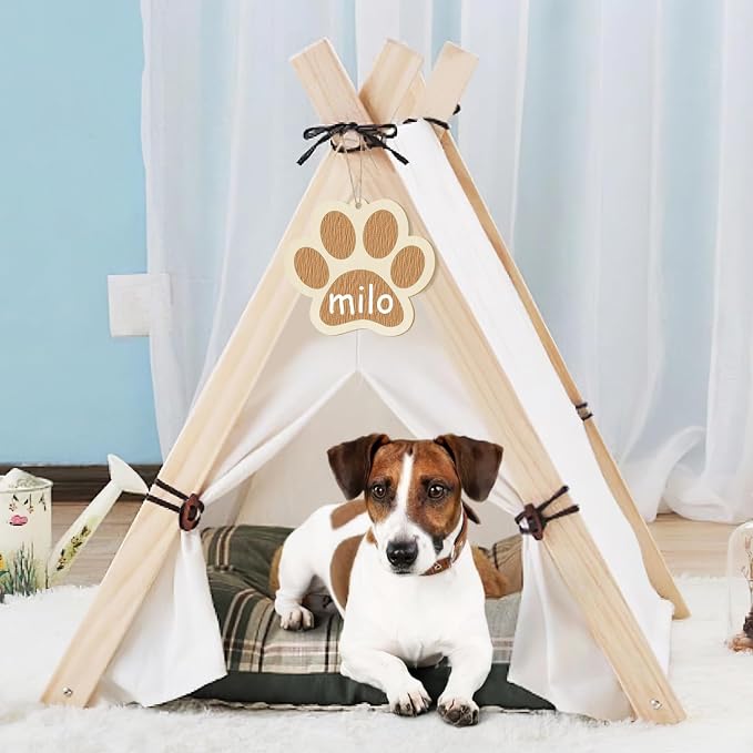 Large Dog Paw-Shaped Wooden Welcome Door Sign to Paint 10Pcs, DIY Blank Unfinished Wood Ornament for Crafts Hanging Decorations, Dog House Pet Theme Party Decoration Halloween Christmas Thanksgiving
