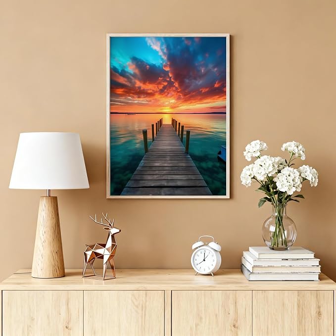 Amaieuin Diamond Painting Beach Diamond Art Kits for Adult Beginner 12x16in