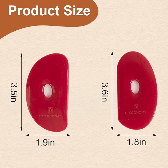 DIYOOHOMY 2 Pcs Soft Silicone Pottery Ribs for Ceramic, Mud and Clay Tools