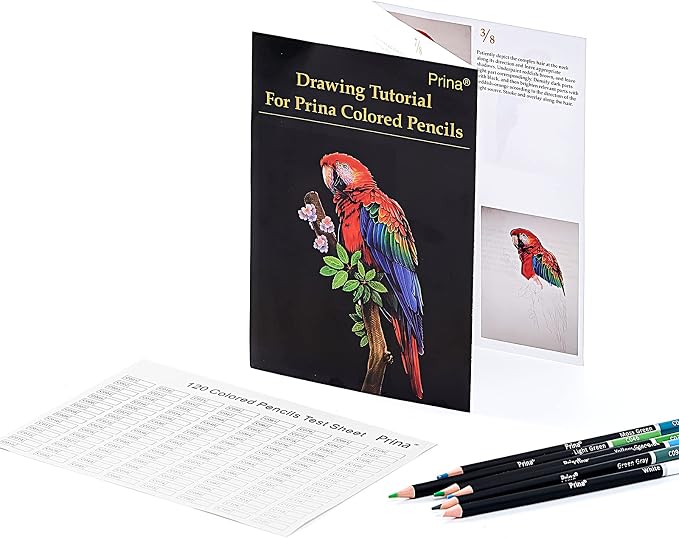 PRINA Art Supplies 120 Colors Colored Pencils Set for Adults Coloring Books with Sketchbook, Professional Vibrant Artists Coloring Pencils for Drawing Sketching Blending Shading, Soft Core Oil Based