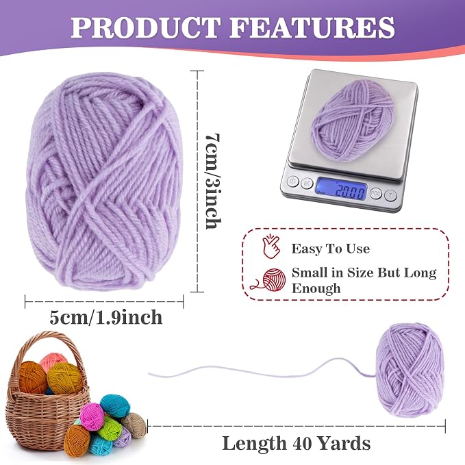 MAQIHAN Acrylic Yarn for Crocheting - 15x20g Soft Knitting Yarn for Crafts | Multicolor Yarn Skeins for for Handicraft, Bulk for Crochet & Knitting Beginners, Adults, Assorted Colors for Handmade Crafts