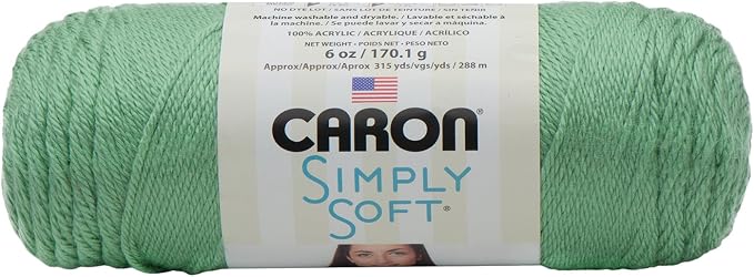 Caron Simply Soft Yarn for Crocheting & Knitting, Sage, 3-Pack | #4 Worsted Medium, Soft 100% Acrylic Yarn for Crochet, Knitting, Blankets and Crafts, 315 Yards, 170.1g/6oz per skein