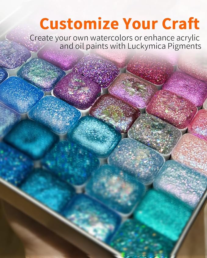 Mica Powder, 36 Colors Pearlescent Pigment Powder for Epoxy Resin, 360g Pearl Pigment Set for Soap Making, Bath Bomb, Candle Making, Art Crafts, Lip Gloss, Nail Polish, Dye