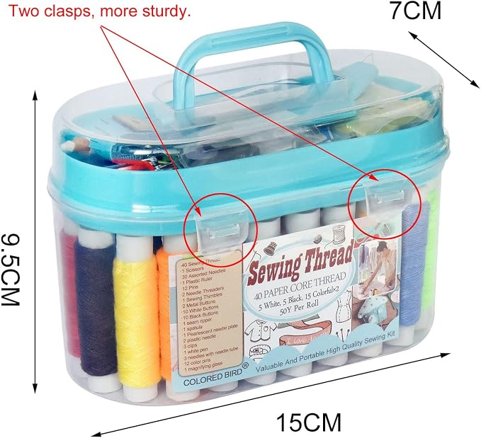 40 Spools of Sewing Thread,Gift Box Portable Basic Sewing Repair Kits for Beginners Traveler Emergency