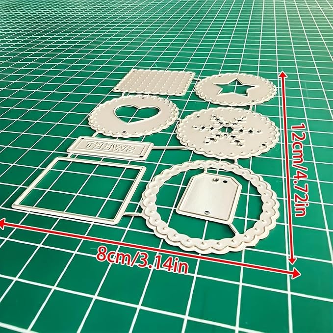 Lapoo Geometric Cutting Die for Scrapbooking - Durable, Metal Cutting Die for DIY Scrapbook Photo Album Decorative Paper Card, Card Making Supplies (Cookie Style Background Frame 4.7 x 3.1 in)