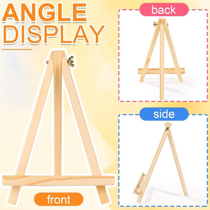 ESRICH 36 PCS 9 Inch Easel for Painting, Easel Stand for Painting Canvas | Wooden Easel Stand for Sign, Tabletop Easels for Painting, Small Art Easel Canvas Stand Photo Display Holder for Kids Adults