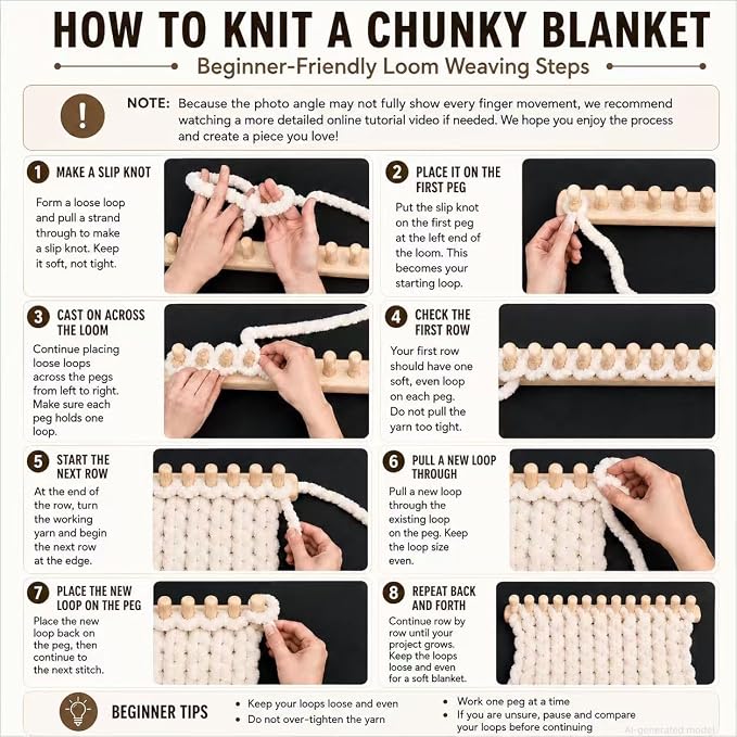 NYELOZIO 2026 Upgraded 80 Inch Chunky Blanket Loom Kit
