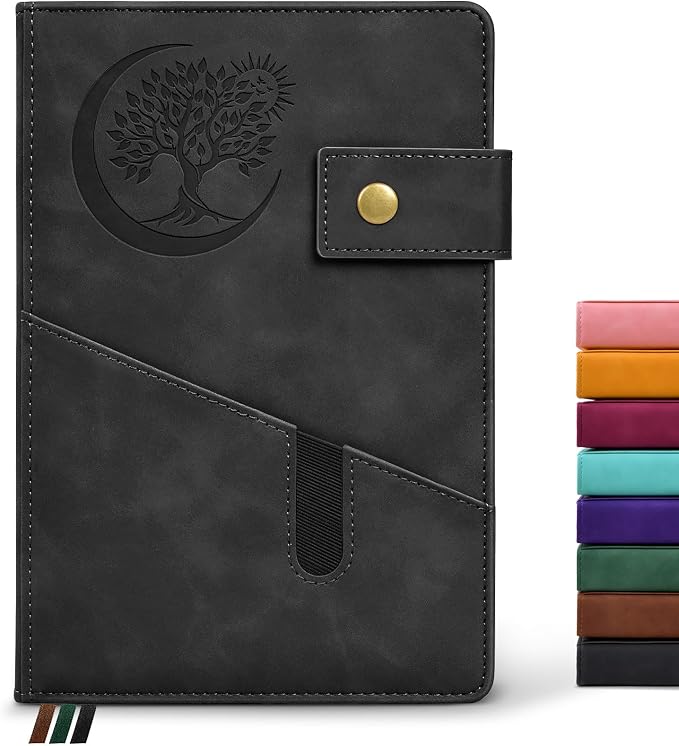 PAIBAS Lined Journal Notebook for Men, A5 Leather Journals for Writing Women, Hardcover Notebooks for Work,School,Note Taking,Travel,Business,Personal daily Diary,200 Page College Ruled (5.9" x 8.4")