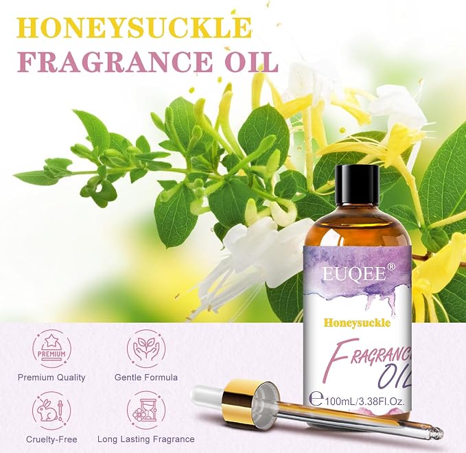 EUQEE 3.38 Fl Oz Honeysuckle Fragrance Oil for Bath Bombs Making