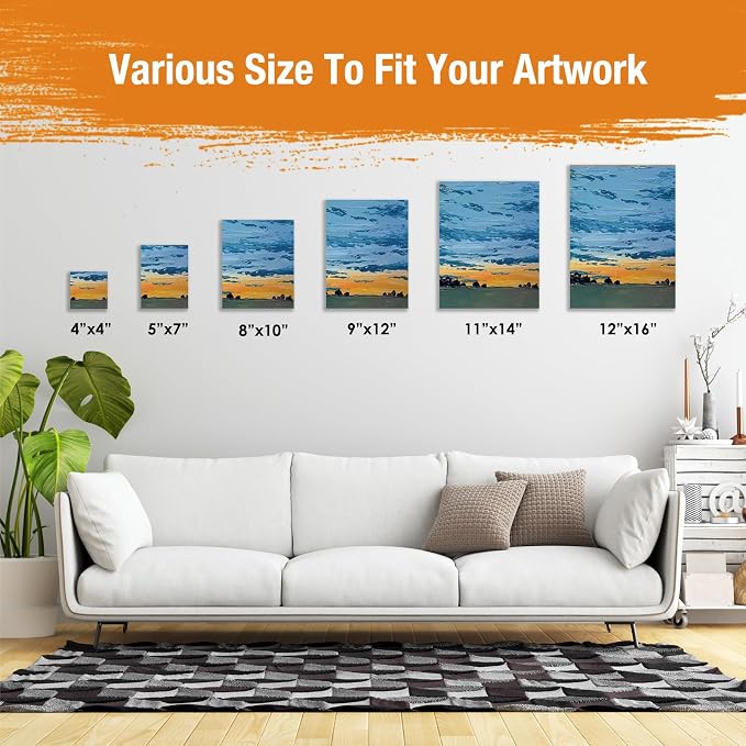 Canvas Boards for Painting 12x16 Inch, 12-Pack Bulk Canvas Value Pack - Art Supplies Blank Paint Canvas Panels for Acrylic, Oil, Watercolor, Tempera, Gouache