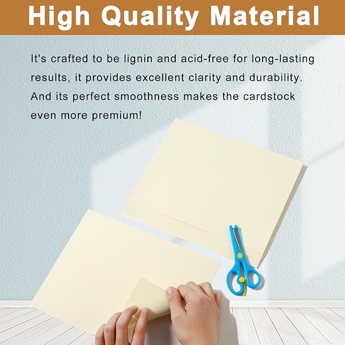 Silunkia 500 Sheets Cream Cardstock 5 Assorted Size Ivory Paper 75lb