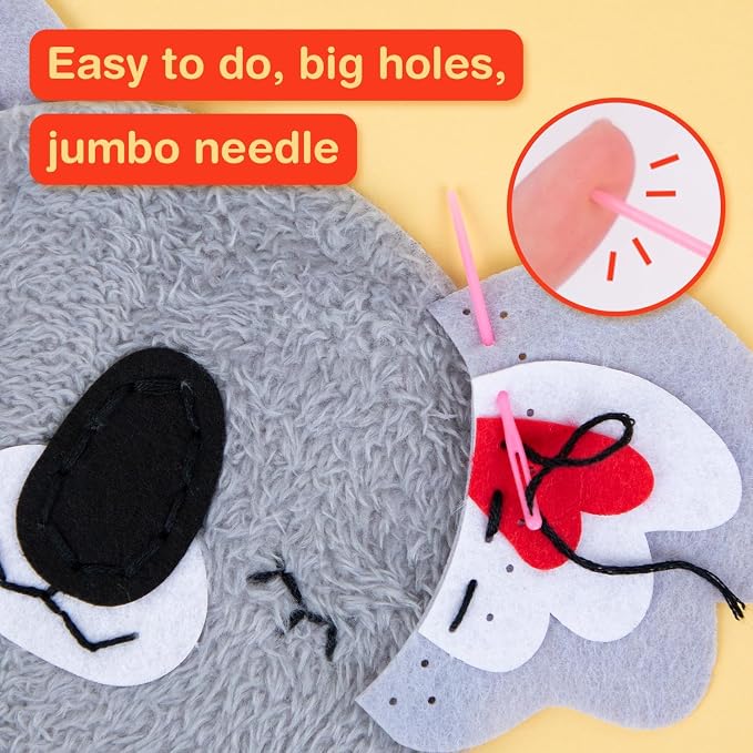 Avenir My First Sewing Kit for Kids 6-8, Koala Stuffed Animal Craft Set