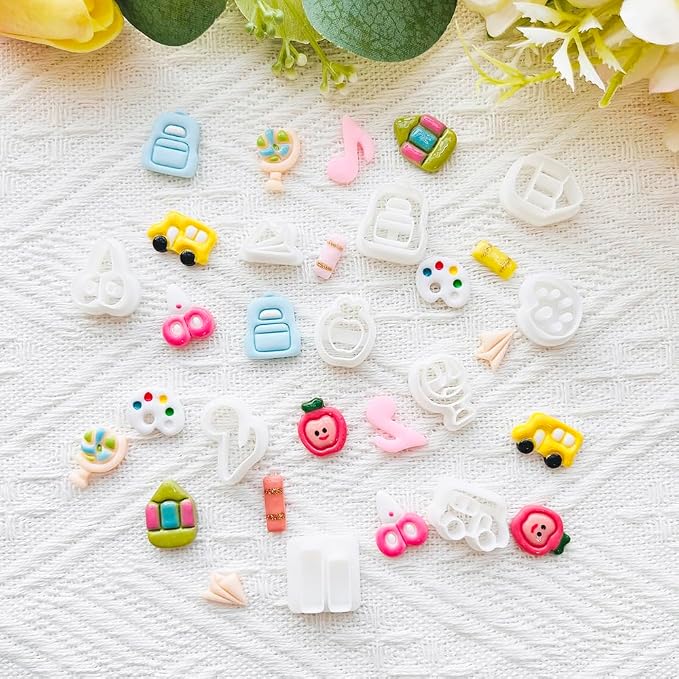 Daily Icon Polymer Clay Cutters Set – Molds, Clay Cutters for Polymer Clay, Clay Earring Tools