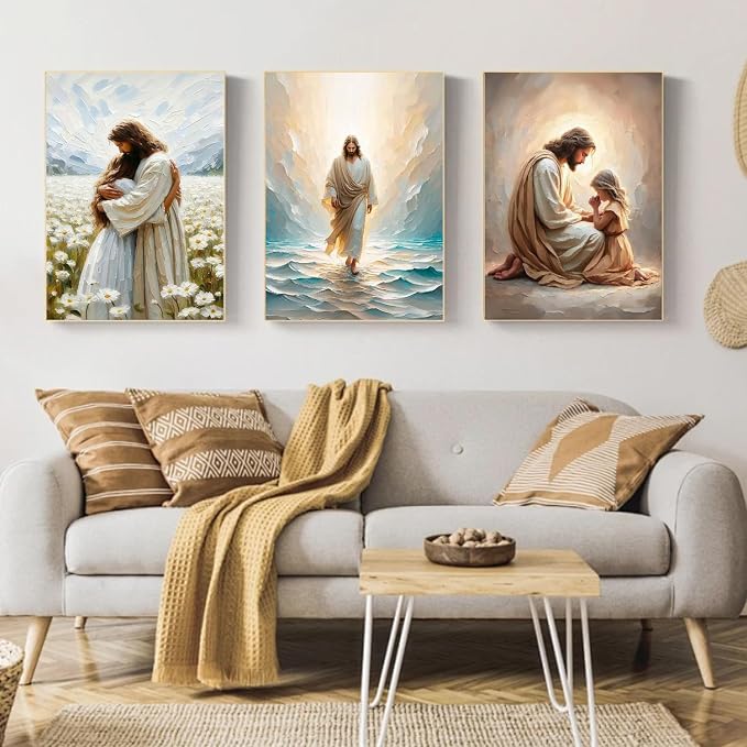 3 Pack Paint by Numbers Kit for Adults Framed Canvas, with Wooden Easel