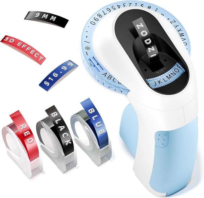 Embossing Label Maker Vintage Embossed Label Maker for Journal Supplies | Label Maker Machine with Tapes,Manual Retro Labeler,Old School Embosser 3D Tapes for Kids DIY Craft Scrapbook Supplies Kits