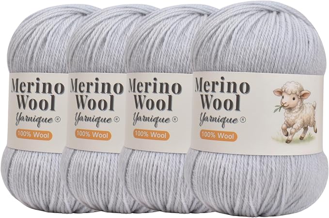 1oo% Australian Merino Wool Yarn, Sport Weight, 4 Balls – 656 Yds