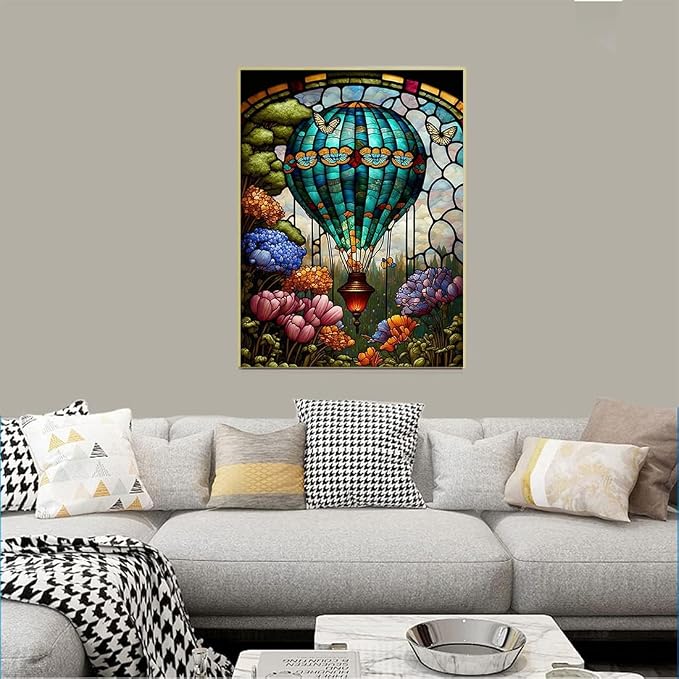 Diamond Art Kits for Adults Hot Air Balloons Diamond Painting Kit 12x16in