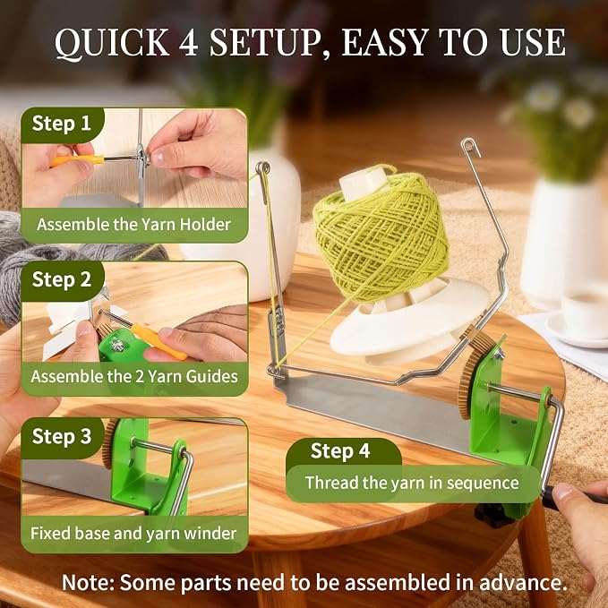 SPEENSUN Large Yarn Winder, 15 OZ Capacity, Heavy Duty Ball Winder | Sturdy Metal & ABS Structure, Easy-to-Install, Makes Center-Pull Cakes for Crocheting and Knitting