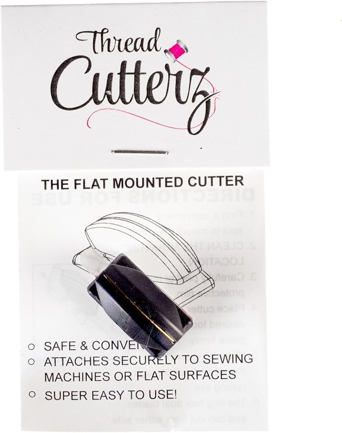 Thread Cutterz Patented Stainless Steel Flat Mountable Quick Thread, Yarn & Embroidery Floss Cutter - Black