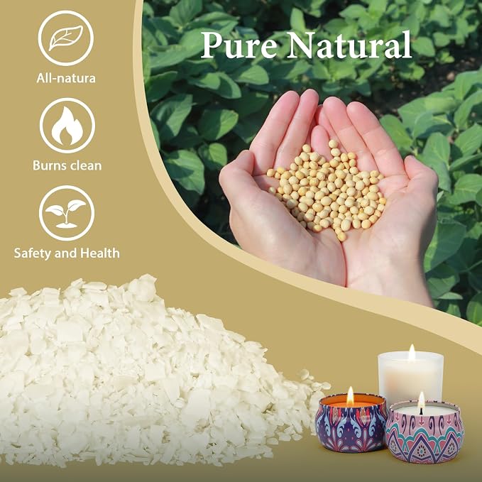 SACATR 2LB Soy Wax for Candle Making, 100% Pure Soy Wax