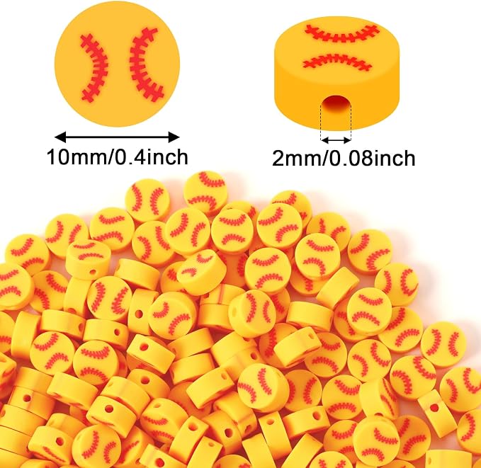 Augshy 300Pcs Softball Clay Beads for Jewelry Making