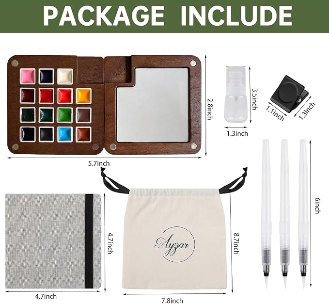 Mini Watercolor Paint Set Portable Pocket Paint kit for Artists Lovers