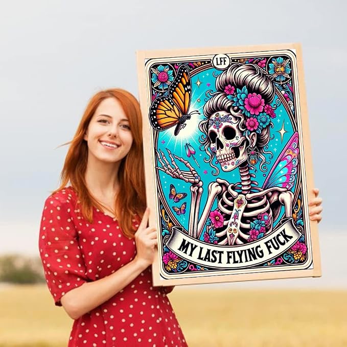 Diamond Art Kits for Adults Skull Last Flying Diamond Painting Kit 12x16in | 5D Skull Diamond Art Painting Kit for Adult, DIY Full Round Drill Tarot Gem Art Diamond Dots Kits for Home Wall Decor Gift