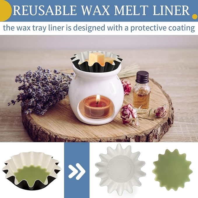 PEASUG 150 Pcs Wax Melt Liners Leakproof Reusable Universal for Warmers