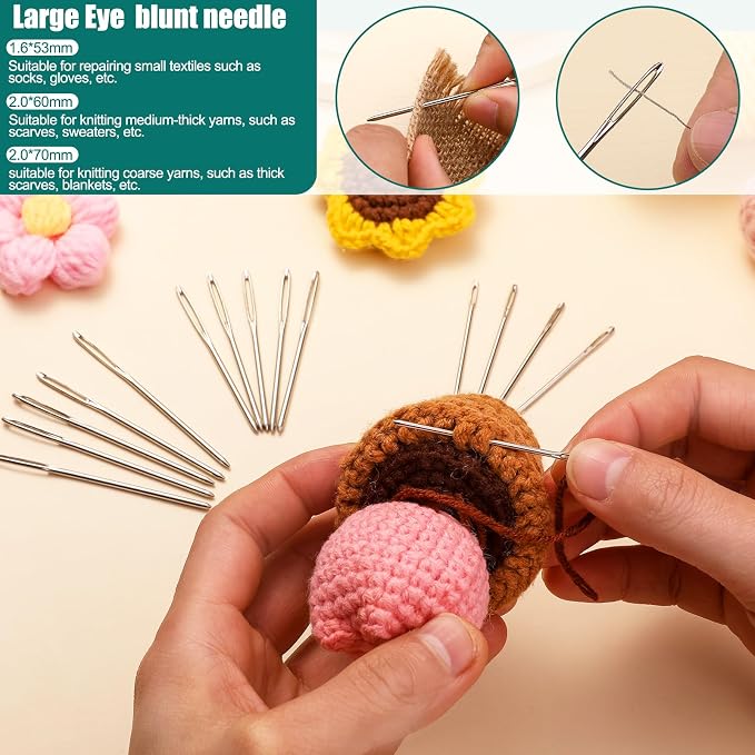 Bupete 40 Pcs Yarn Needles, Darning Needles Tapestry Needles for Yarn | Plastic Sewing Needles, Crochet Needles for Yarn, Plastic Large Eye Sewing Needles for Sewing Knitting Crochet